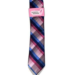 Susan G Komen Tie Pink Blue Knots for Hope Breast Cancer Awareness NWT